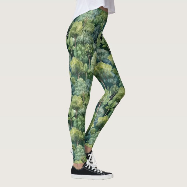 Leggings Aquarelle forestière sans fin (Droite)