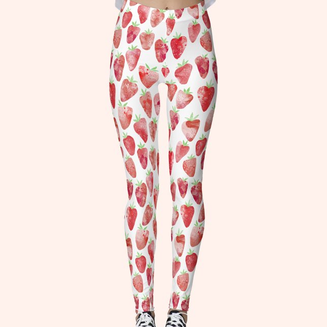 Leggings Aquarelle fraise (Créateur téléchargé)