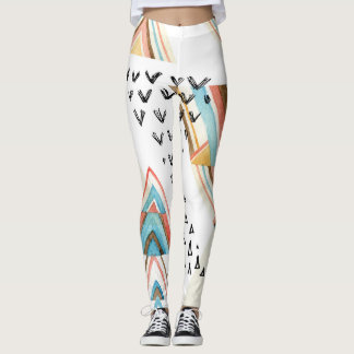 Leggings Aquarelle Géométrique Sans joint : Style Tribal.