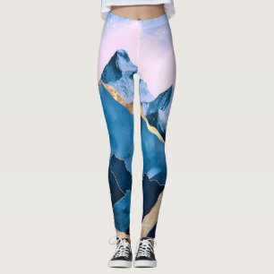 Leggings Aquarelle Golden Celestial Peaks
