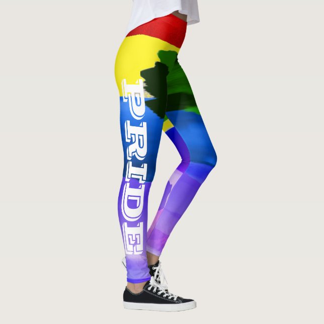 Leggings Aquarelle LGBT Pride Aquarelle Pinceau Arc-en-ciel (Droite)