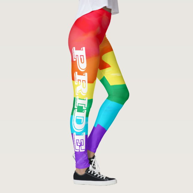 Leggings Aquarelle LGBT Pride drapeau arc-en-ciel (Droite)
