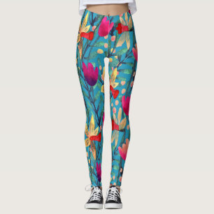 Leggings Aquarelle Lumineuse : Design Floral Sans Maille.