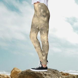 Leggings Aquarelle Magic Gold Winter Motif