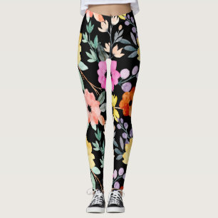 Leggings Aquarelle moderne Florale FleurS botanique