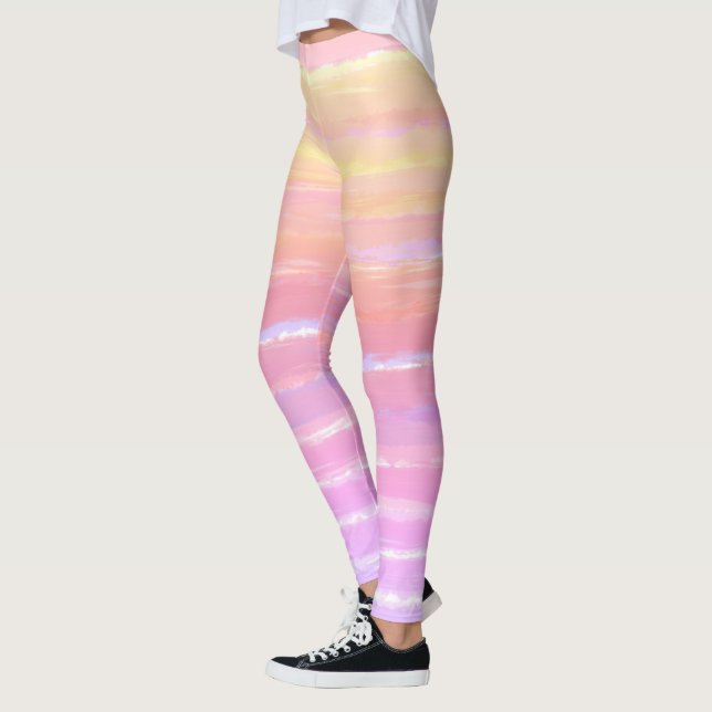 Leggings Aquarelle Ombre rose jaune bleu (Gauche)