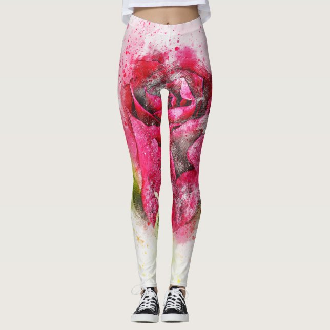 Leggings Aquarelle Pastel Floral (Devant)