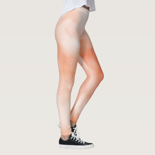 Leggings Aquarelle pastel pêche amusante abstraite (Droite)