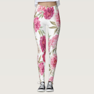 Leggings Aquarelle Peoné rose : Élégance florale
