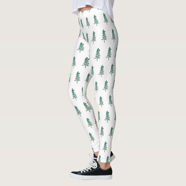 Leggings Aquarelle Pine Tree Noël (Gauche)