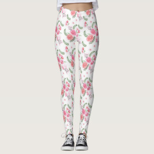 Leggings Aquarelle Pink Floral Leger