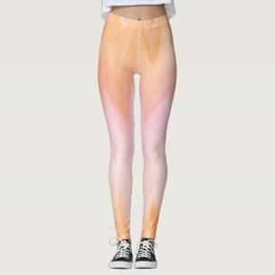Leggings Aquarelle rose orange Chevron