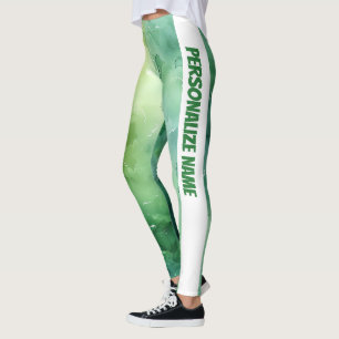 Leggings Aquarelle vert citron PERSONNALISER