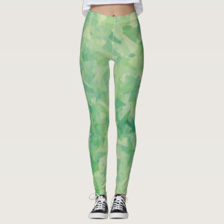 Leggings Aquarelle verte jaune luxueuse Art Abstrait