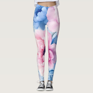 Leggings Aquarelle vintage de fleurs Pastel Pétales