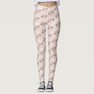 Leggings Aquarelle vintage rose floral