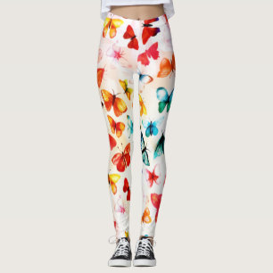 Leggings Aquarelle Whimsical Rainbow Forest Butterfly