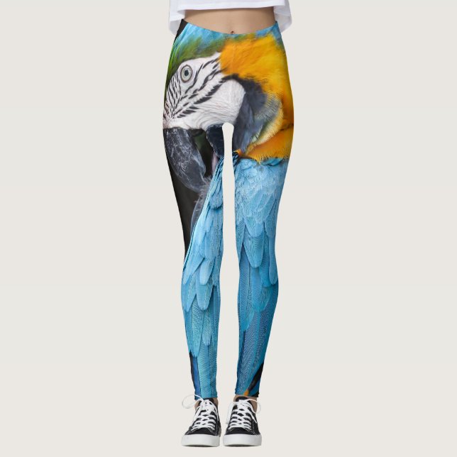 Leggings Ara bleu et jaune lissant (Devant)