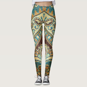 Leggings Arabesque Fabric : Arabe Oriental Design