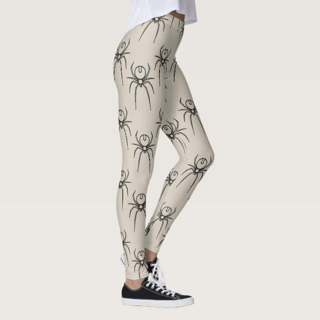 Leggings Araignée - Bone White et Bat Black (Droite)