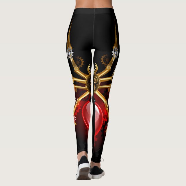 Leggings Araignée en vapeur noire (Dos)