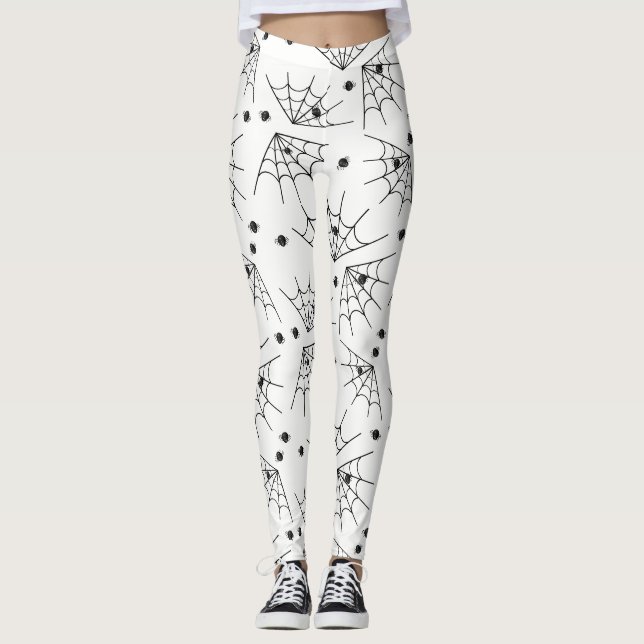 Leggings Araignées noires Et Araignées Halloween Leggations (Devant)