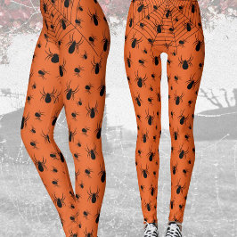 Leggings Araignées noires toile d'araignée Costume d'Hallow
