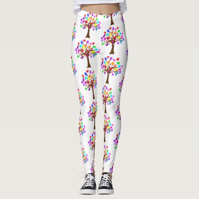 Leggings Arborescence des sensibilisations sur l'autisme (Devant)