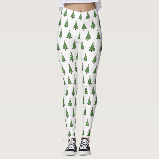 Leggings Arbre de Noël adorable (Devant)