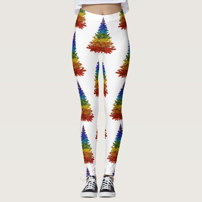 Leggings arbre de noël arc-en-ciel (Devant)