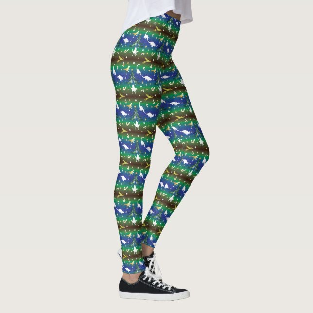 Leggings Arbre de Noël Dinosaur (Droite)