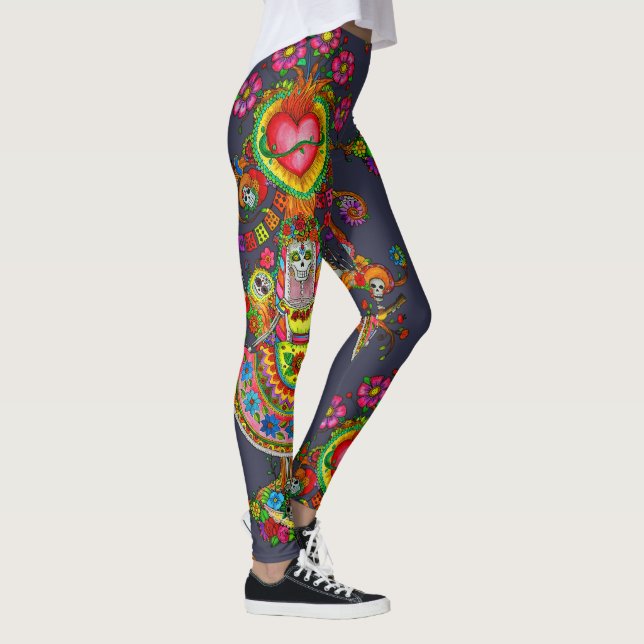 Leggings Arbre des guêtres mortes de conception de tatouage (Droite)
