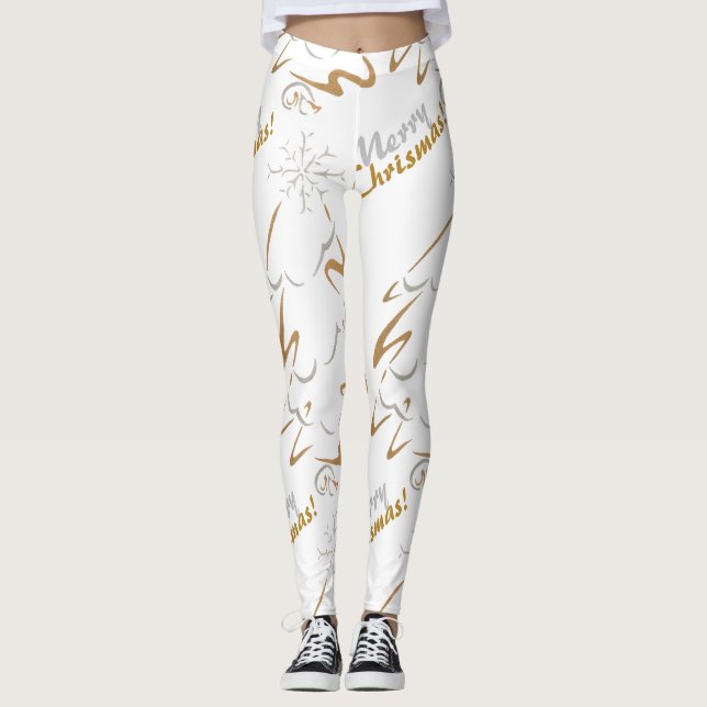 Leggings Arbre-Noël Gold & Silver (Devant)