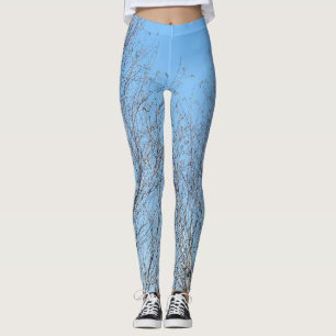 Leggings Arbres d'hiver contre le ciel bleu