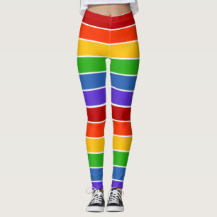 Leggings Arc arc-en-ciel blanc rayé