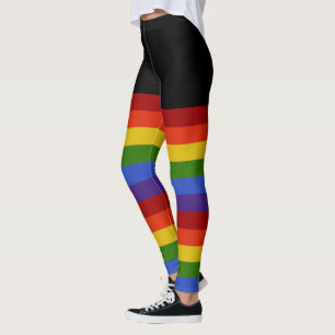 Leggings Arc en arc-en-ciel classique en bandes noires