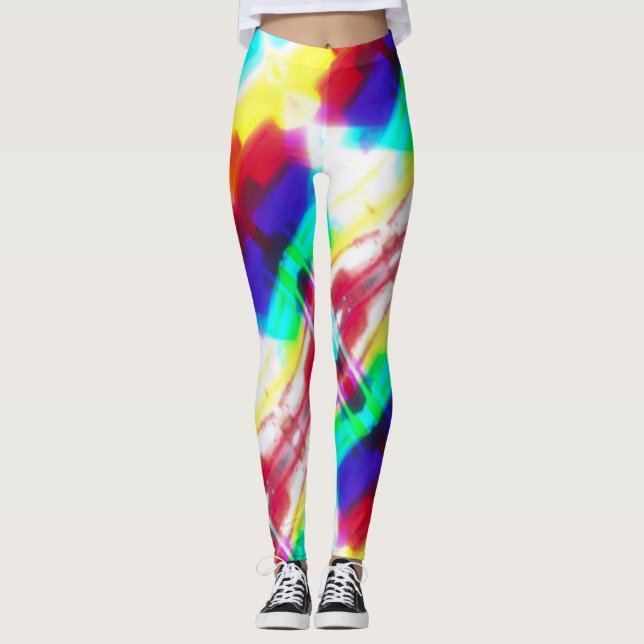 Leggings arc-en-ciel Abstraits (Devant)