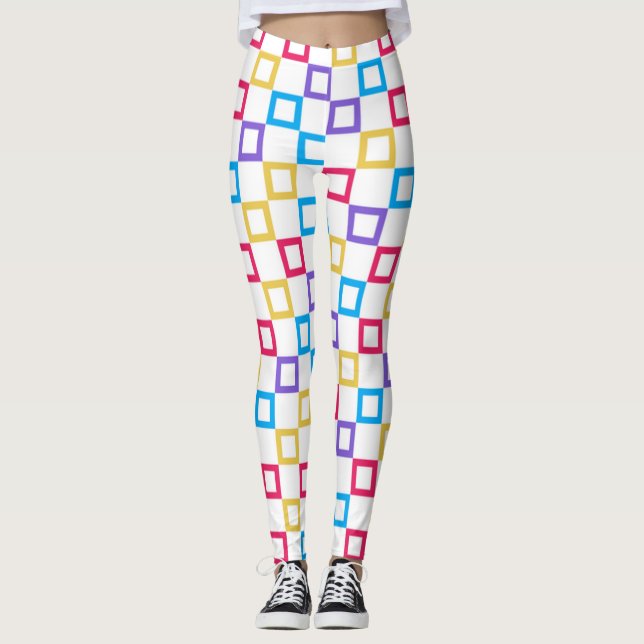 Leggings Arc-en-ciel carré (Devant)