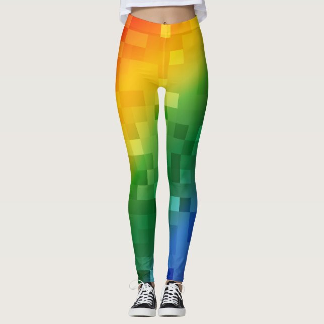 Leggings Arc-en-ciel de Pixelated (Devant)