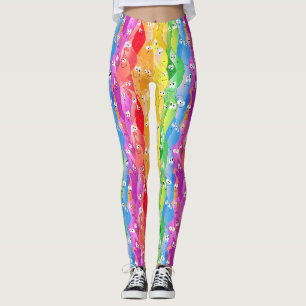 Leggings Arc-en-ciel Émotive les monstres mignons en couleu