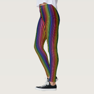 Leggings Arc-en-ciel et rayures noires