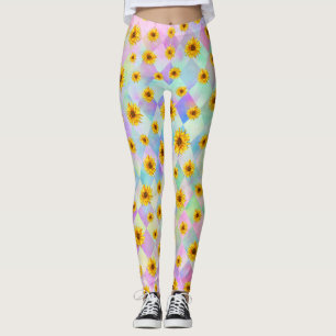 Leggings arc-en-ciel floraux