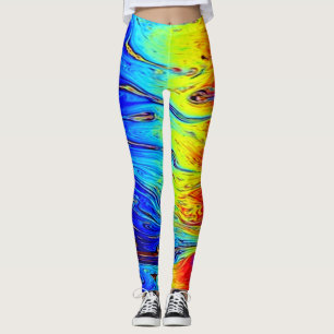 Leggings arc-en-ciel marbrés brillants et beaux
