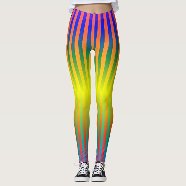 Leggings Arcs-en-ciel foncés et clairs (bandes) (Devant)