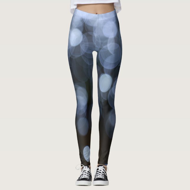 Leggings Argent, arrière - plan de nuit de livres blancs. (Devant)