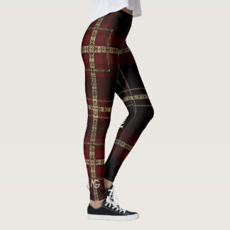 Leggings AriaGrace Burgundy Royale Plaid Or Vol 23