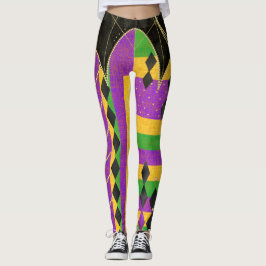 Leggings Arlequin coloré Mardi Gras Jacquard couleur bande