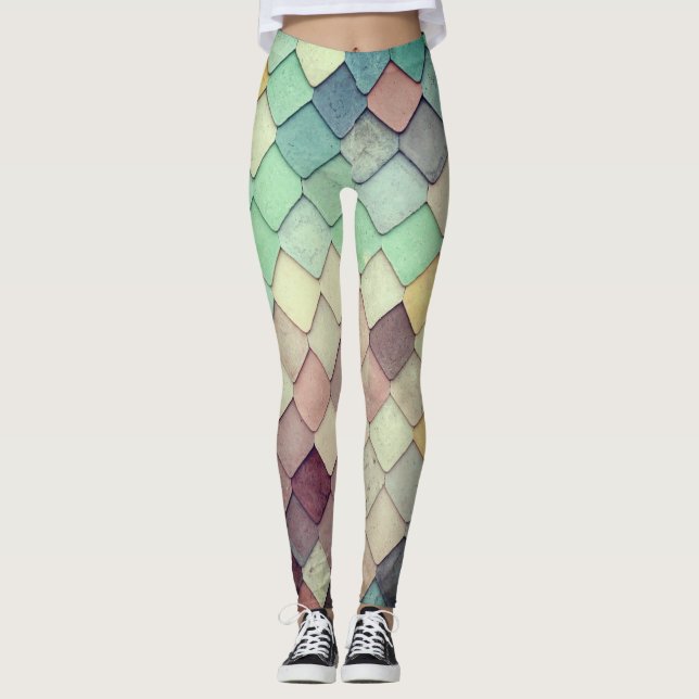 Leggings Arlequin Sirène Diamond Shingle Pastel (Devant)