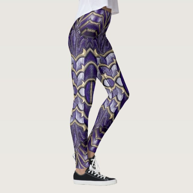 Leggings Armoiries Abstraites Conception d'une jambe (Droite)