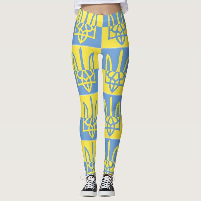 Leggings Armoiries de l'Ukraine Poseidon Trident Tryzub Dra (Devant)